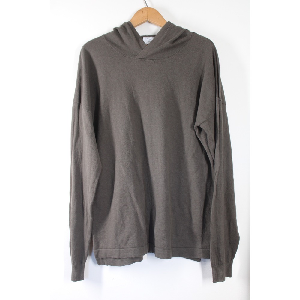 Kuwalla Tee XL Brown Cotton Knit Hoodie KUL-KN2118 Drop Shoulder Sweater